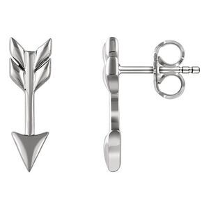 5mm x 17mm (5/8 Inch) Sterling Silver Small Arrow Post Earrings